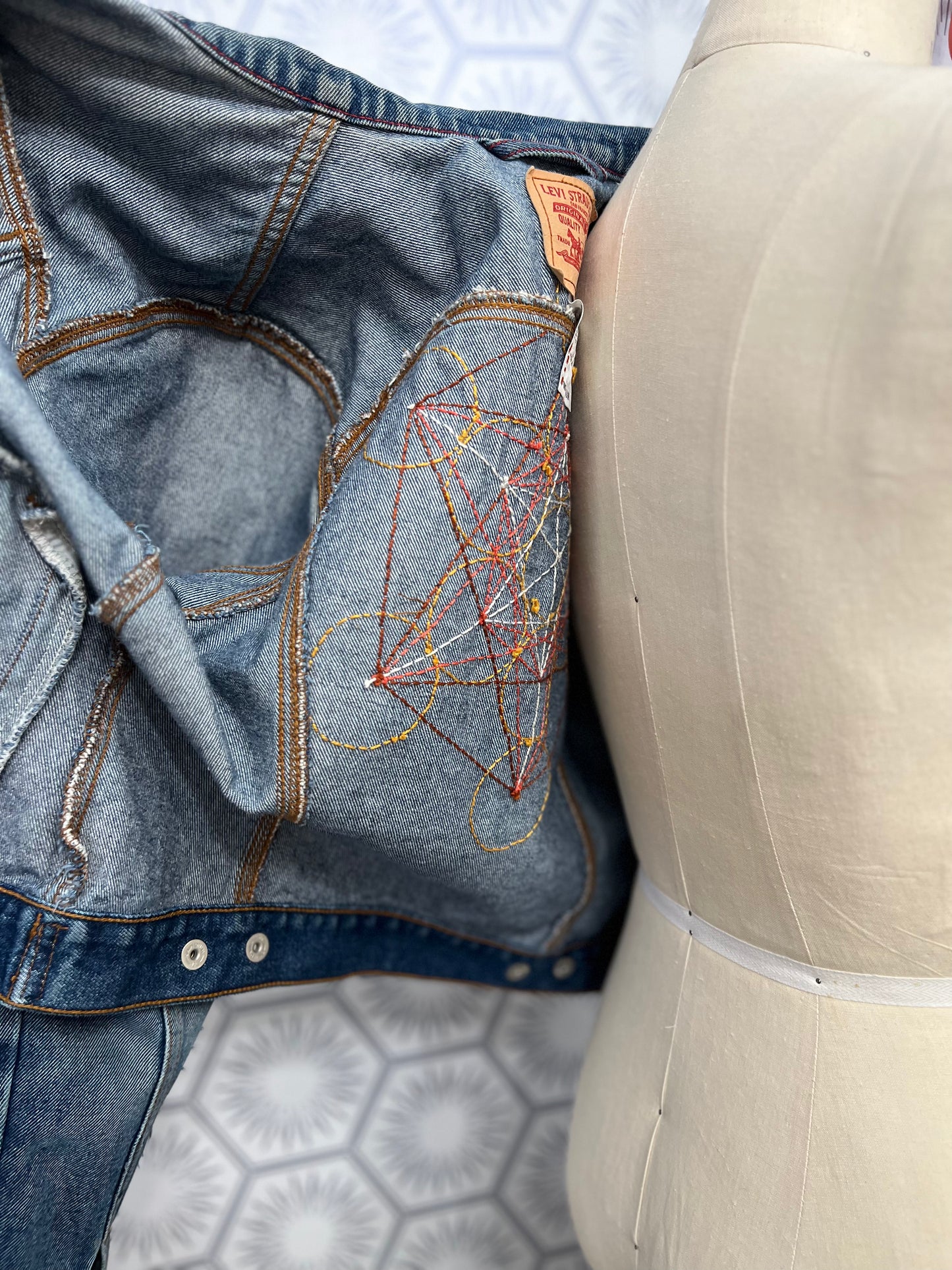 Reclaimed Denim: Metatron's Cube