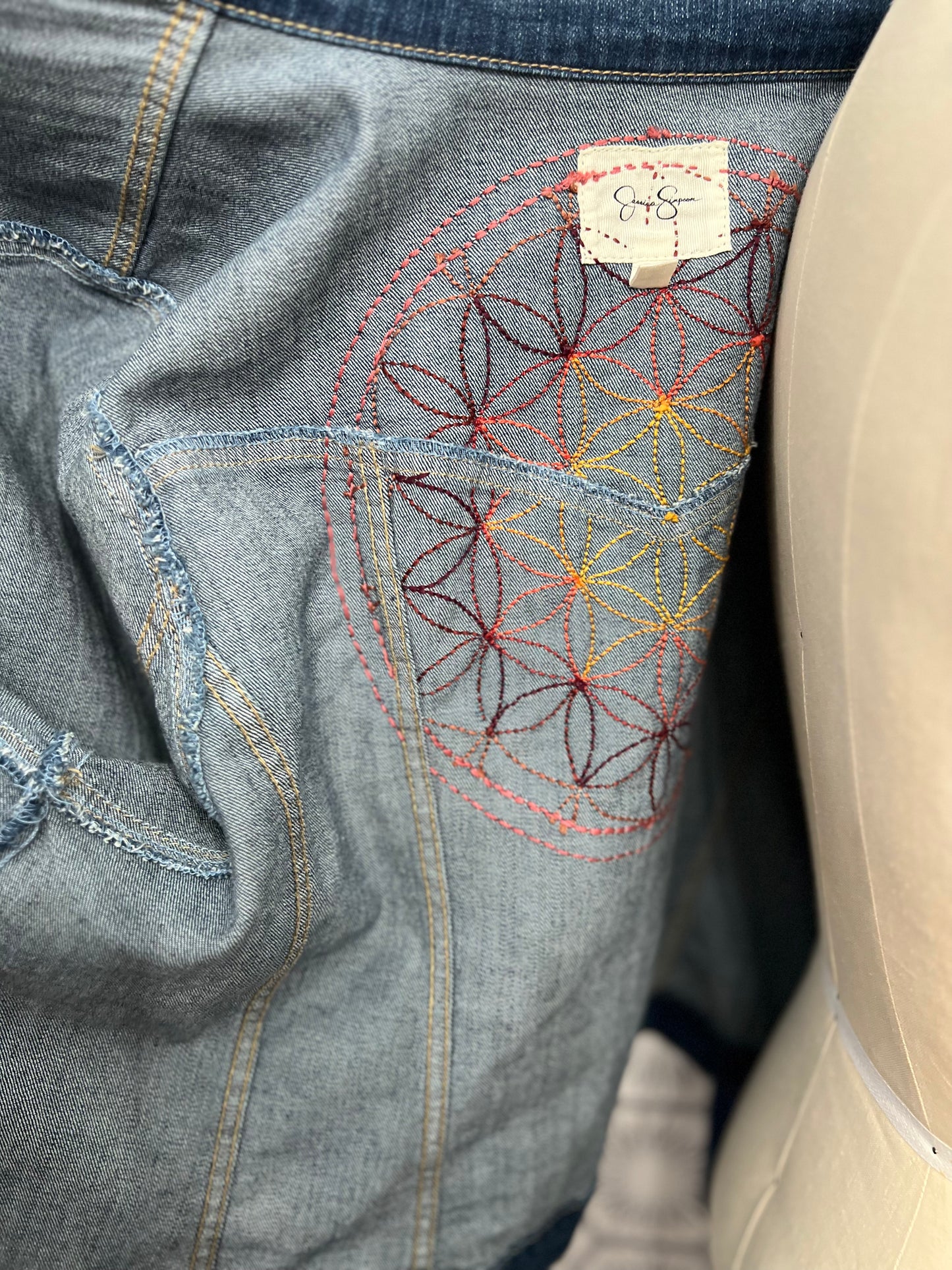 Reclaimed Denim: Flower of Life