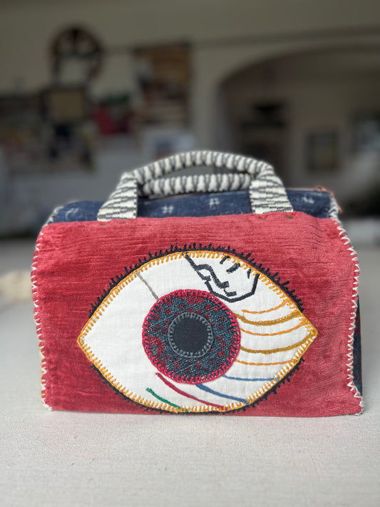 The Cosmic Carry-All – Hand-Embroidered Bowler Bag