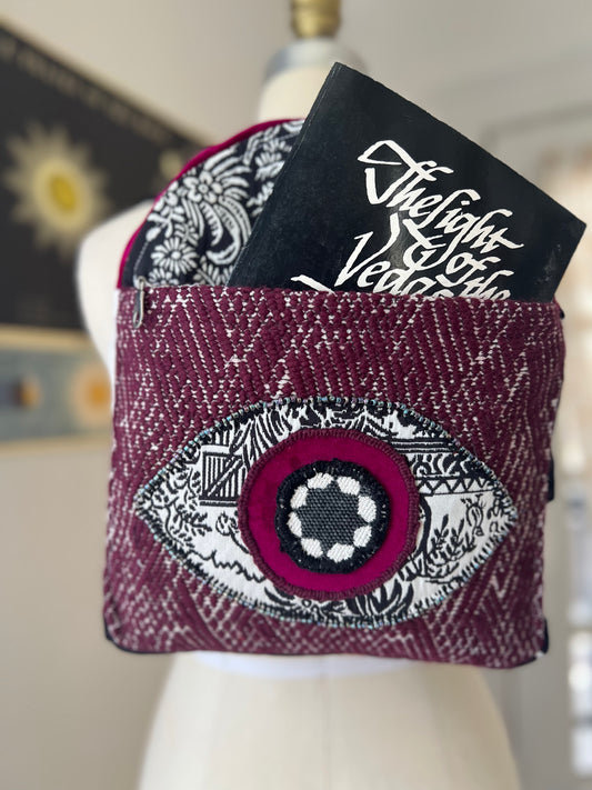 3rd Eye to the Sky, Hand Embroidered Mini Backpack
