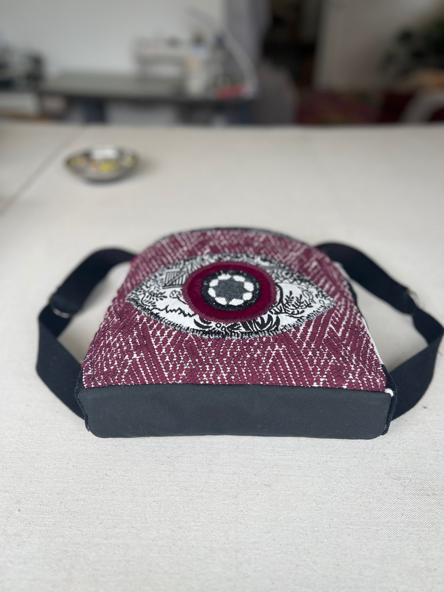 3rd Eye to the Sky, Hand Embroidered Mini Backpack