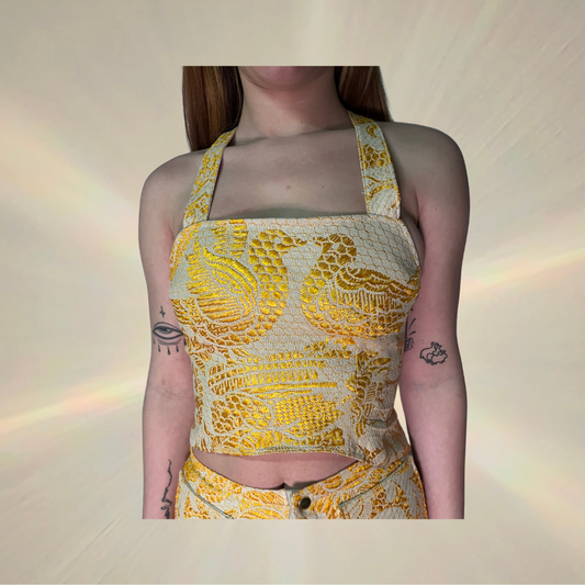 Golden Hour Love Birds Laced Top