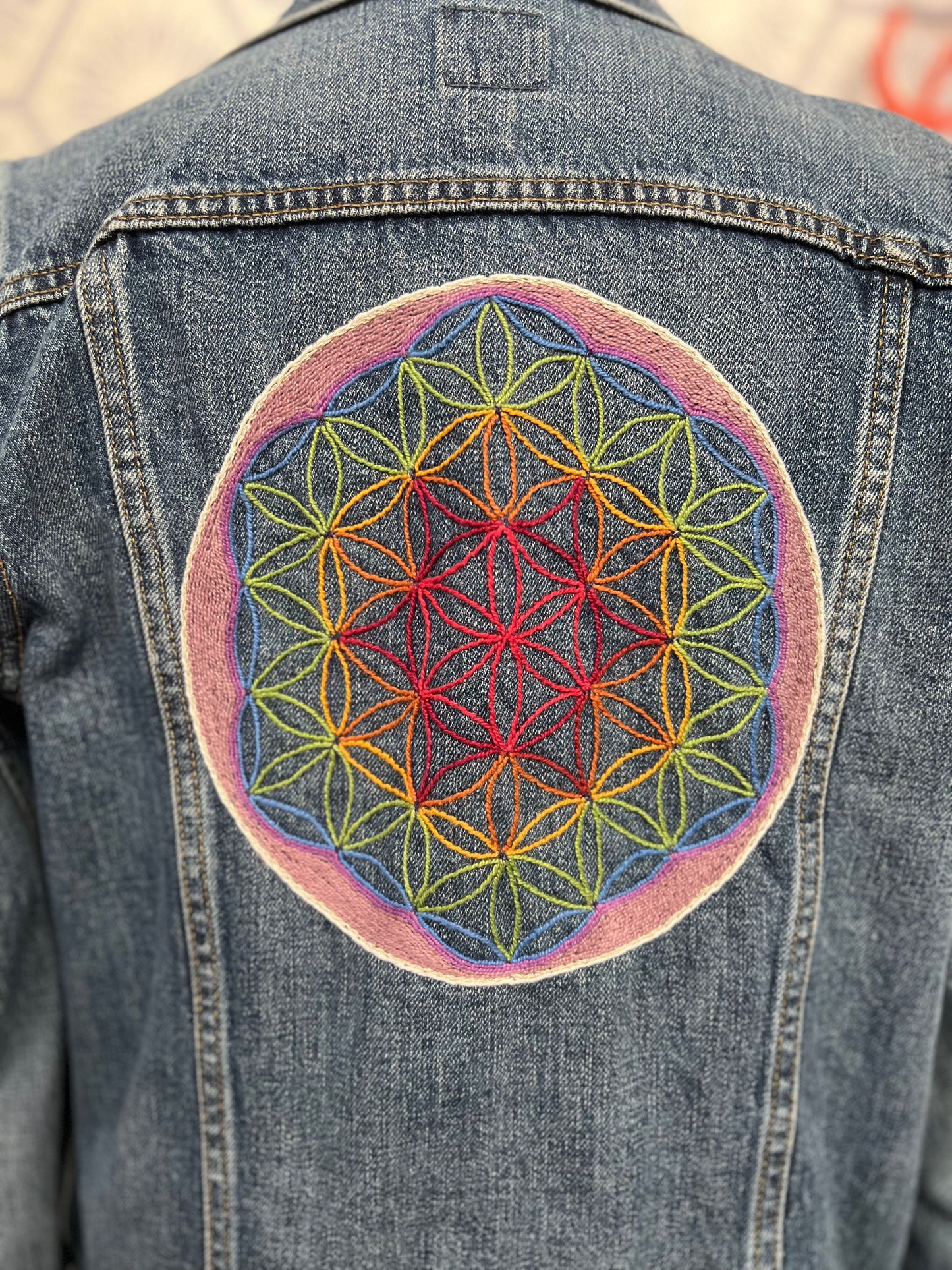 Reclaimed Denim: Flower of Life