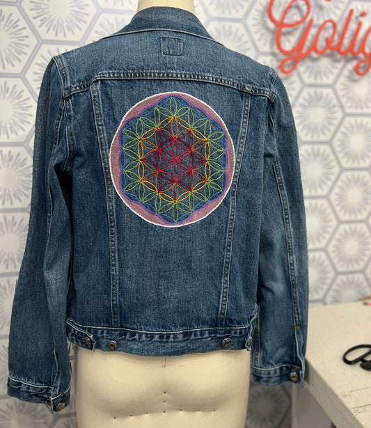 Reclaimed Denim: Flower of Life