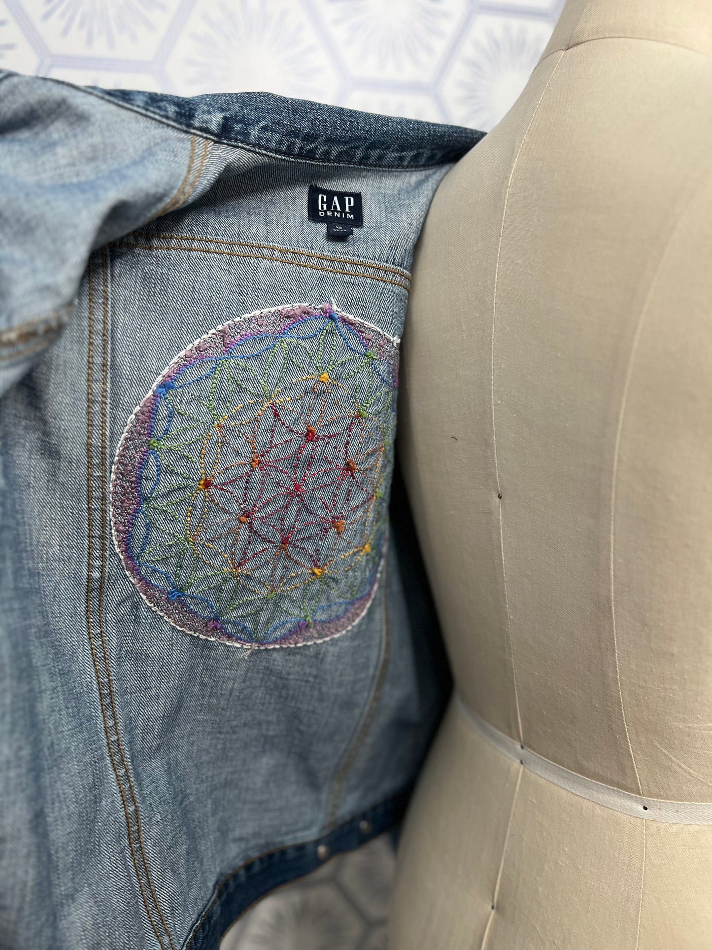 Reclaimed Denim: Flower of Life