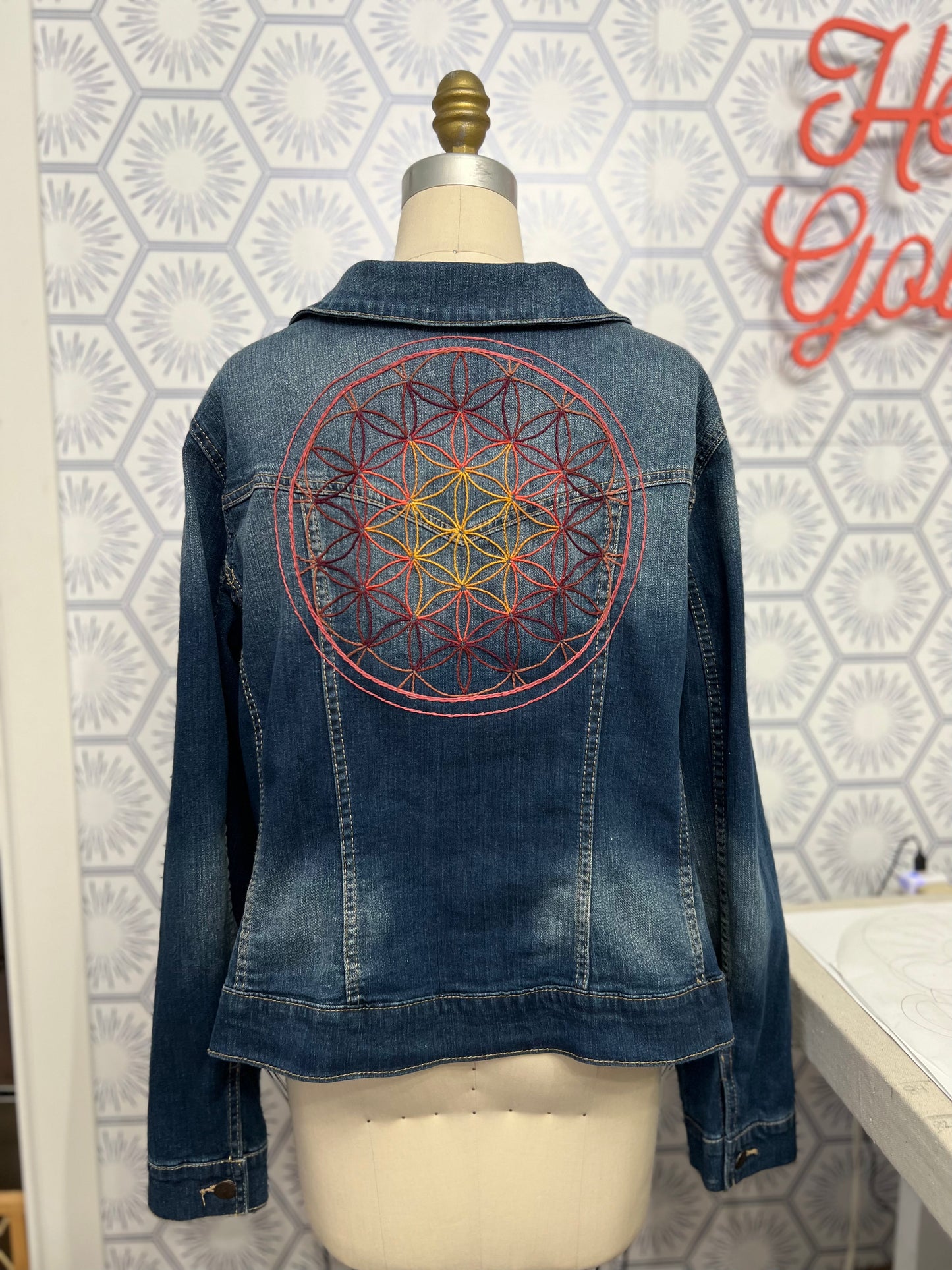 Reclaimed Denim: Flower of Life