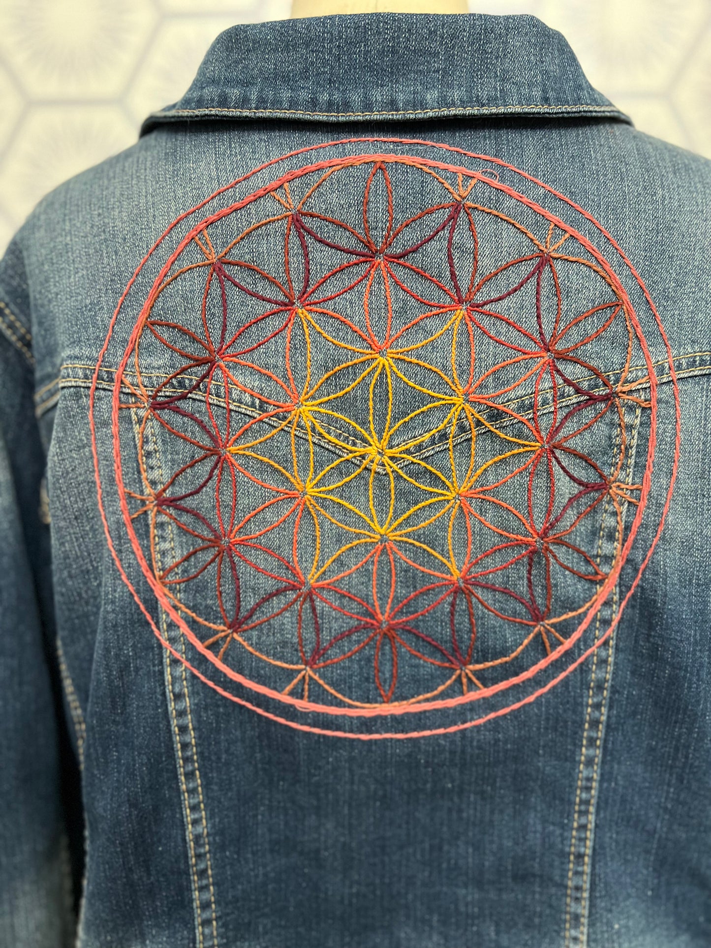 Reclaimed Denim: Flower of Life